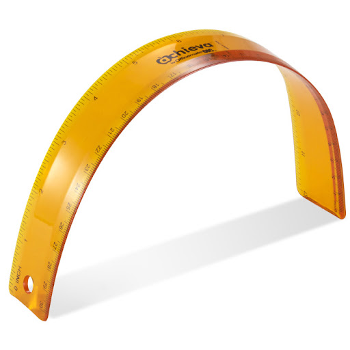 A bent plastic ruler (AI generated).